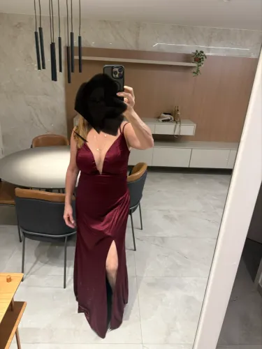Vestido bordo longo