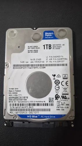 HD WD Blue 1TB (Armazenamento e Uso Geral) - Perfeito Estado
