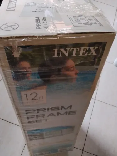 Piscina intex Prism Frame Set 6503 litros cinza + capa + forro.(na caixa lacrada sem uso.)