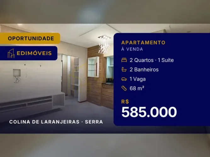 Apartamento 2 quartos na Colina de Laranjeiras, pronto para morar