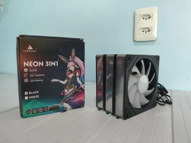 Kit 3 Fans Acegeek Neon 3IN1 ARGB Black