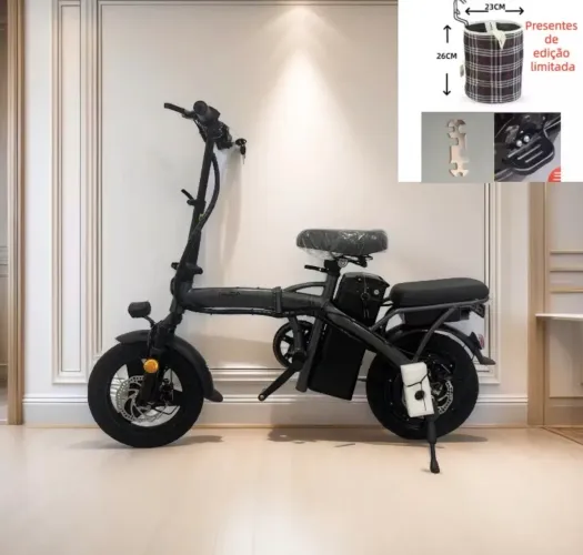 Bicicleta Elétrica Dobrável NUDA 400W | Até 35 km/h | Bateria de Lítio | Freios a Disco