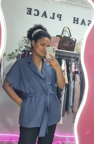 kimono 3 marias azul chumbo