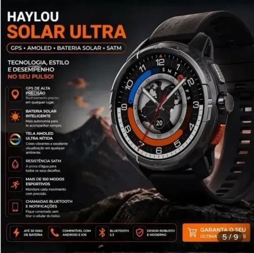 Relógio Smartwatch Haylou Solar Ultra