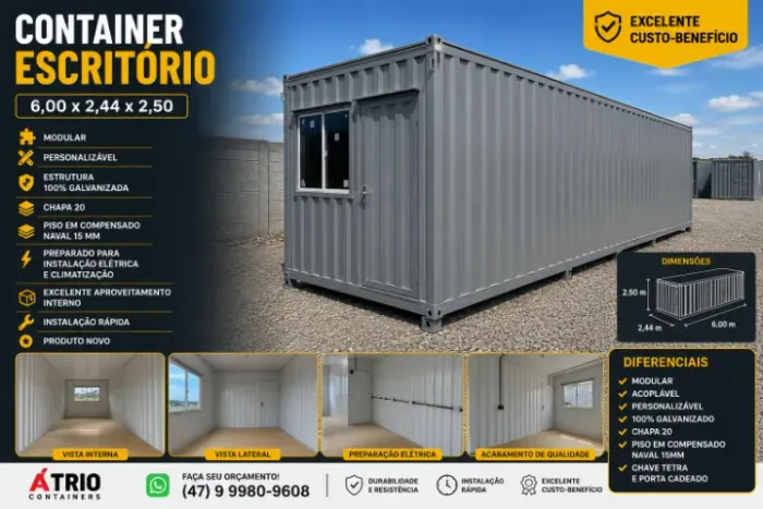 Container Escritório 6,00x2,44x2,50