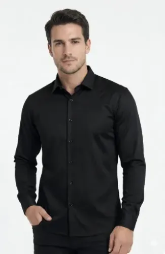 Camisa Social South Preta GG Manga Longa