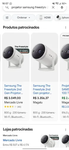 Samsung The Freestyle 2 Projetor Smart