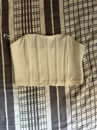 Cropped Corset Off-White Estruturado Balada / Casual