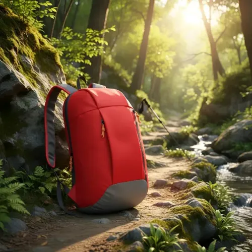 Mochila Compacta Esportiva Impermeável Cor Vermelha 10L