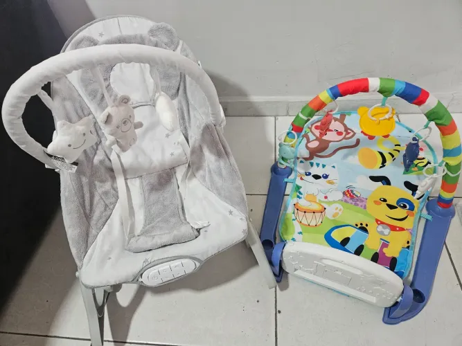 Kit cadeirinha de descanso + tapete de atividades para bebê