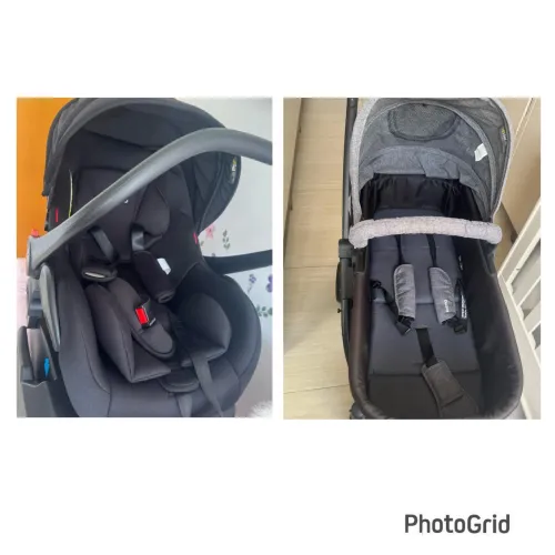 Carrinho Moisés e bebê conforto com base Kiddo