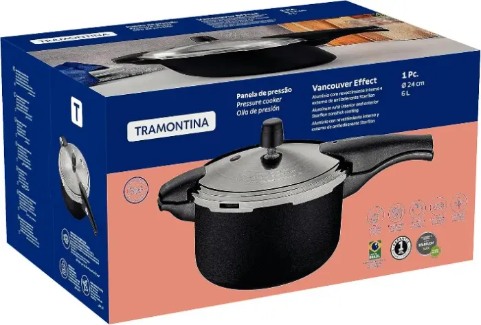 Panela de Pressão Tramontina Vancouver - Revestimento Antiaderente Starflon - 24cm 6Litros