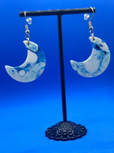 Brinco Lua Azul Marmorizada