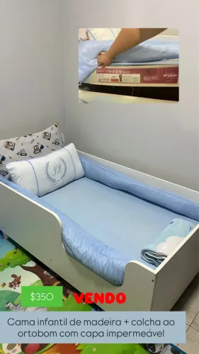Cama infantil + colchão ortobom