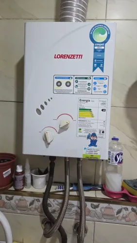 Aquecedor a gás.