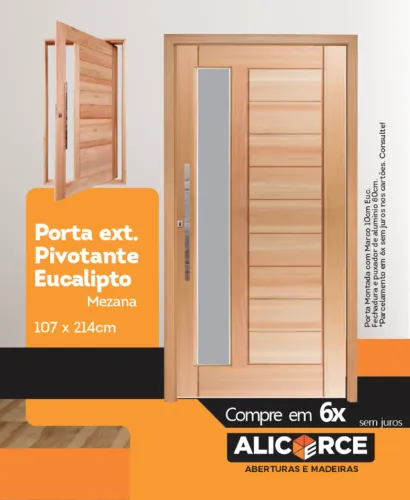 Porta Pivotante Eucalipto Externa - Mezana