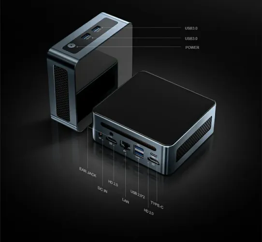 Mini PC AMD Ryzen 5 3550H, 8GB RAM DDR4, SSD Nvme 128GB, na caixa.