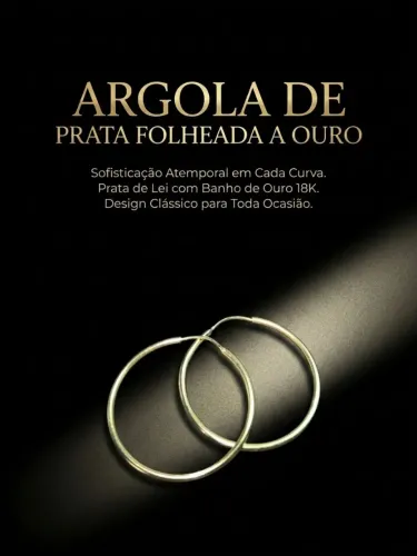 Argola de prata banhada a ouro