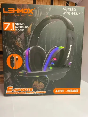 Fone de ouvido Headset Gamer com FioMicrofone Led RGB - LEF-1040 Lehmox an4