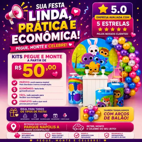 Kits de Decoração Pegue e Monte para Festas