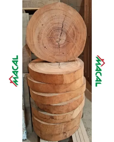 Tampo de Mesa Bolacha de Madeira Angelim Pedra
