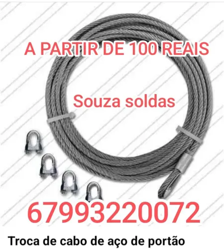Cabo de aço de portão basculante 