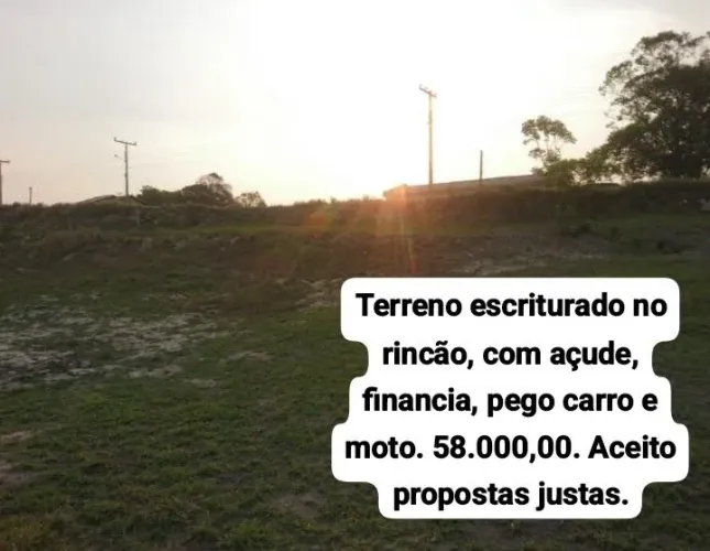 Terreno escriturado com açude por 58 mil