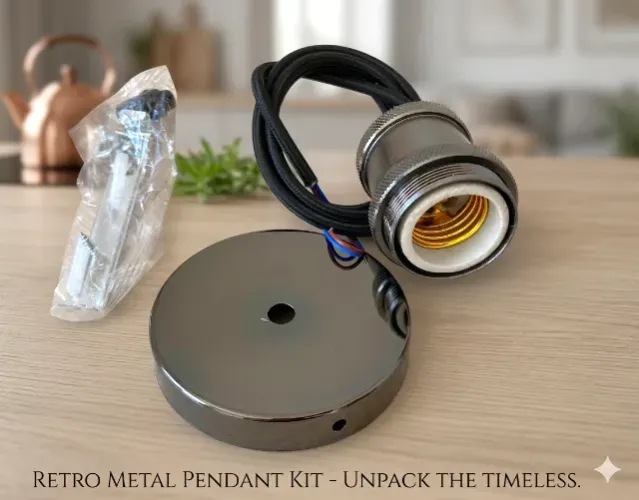 Luminária Pendente Retrô Vintage em Metal para Lâmpada E27