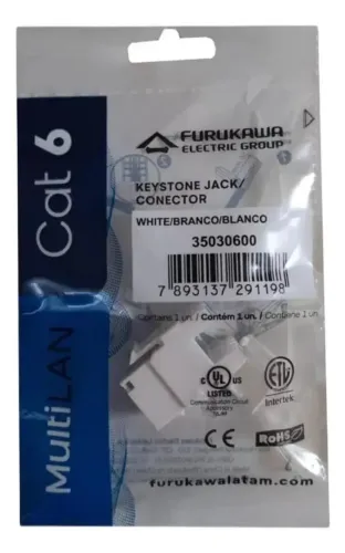 25 und Conector Rj45 cat 6 branco Furukawa Multilan