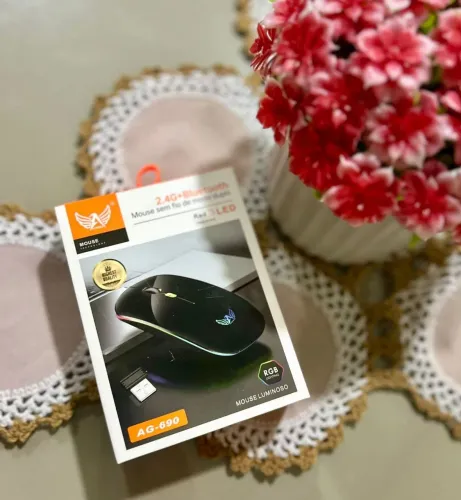 Mouse Gamer AG-690 RGB Sem Fio + Bluetooth | NOVO