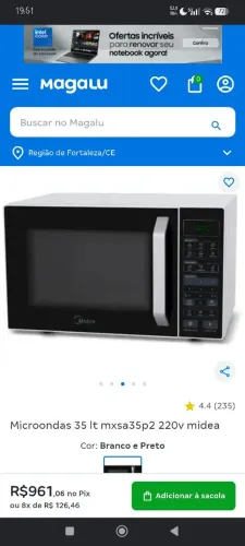 Microondas semi novo 