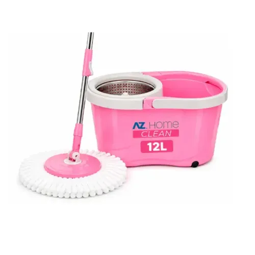 Mop Rotatório AZ Home Clean 12L Rosa com Sistema Giratório 360°