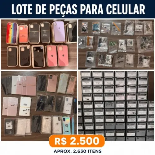 Lote completo de peças para celular Aprox 2.630 itens