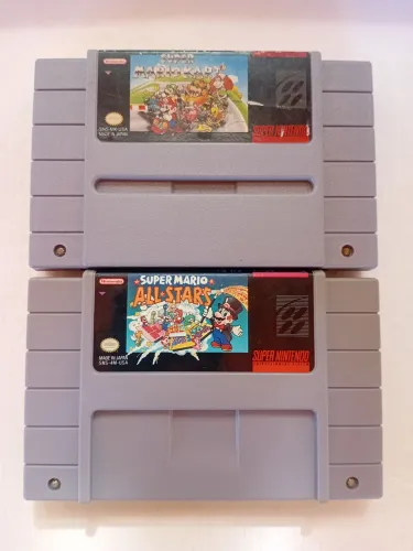 Combo Super Mario Kart e Super Mario All Stars originais para Super Nintendo