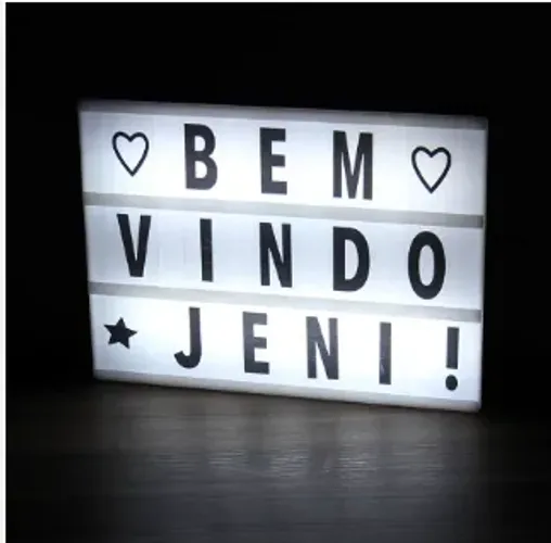 Lightbox LED - Painel Luminoso com Letras (Personalize sua Frase!)