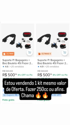 Suporte para moto e Bauleto 45l