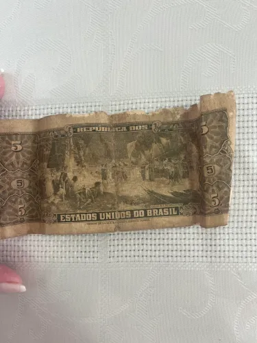 Raríssima Nota de 5 Cruzeiros - Estados Unidos do Brasil (1950-1967)