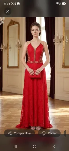Vestido de festa elegante bordado