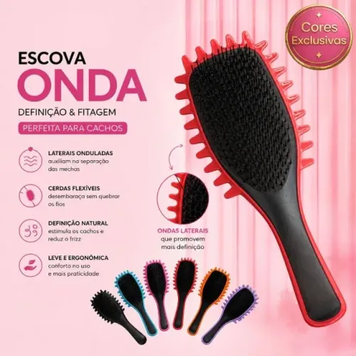 ?Escova Onda Finalizadora Beauty Flash Definição de Cachos e Finalização para Cabelo Cache