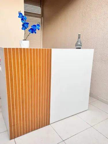 Balcão Receção / Escritório Branco 2 Gavetas