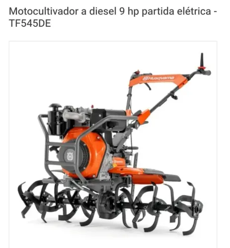 Motocultivador Tratorito Husqvarna 9 HP Diesel Partida Elétrica