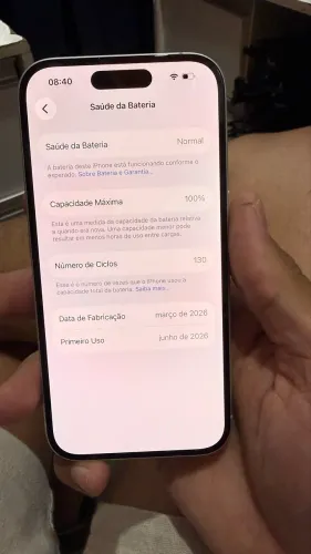 iPhone 16 128Gb Branco com Garantia Apple até Junho/ 2027