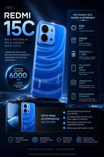 REDMI 15C 256/8 LACRADO NOVO
