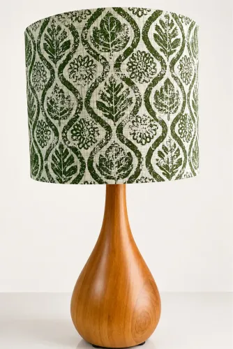 Cúpula Puro Algodão Print Folhas Verde Oliva Feita A Mão 30X25