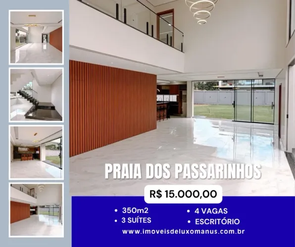PONTA NEGRA, 350m2, 2 PISOS, NOVA, 3 SUÍTES, ESCRITÓRIO, ARMÁRIOS E AR