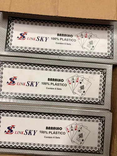 Lote com 72 Baralhos Slink 100% Plástico - 12 Caixas