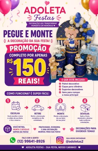 Decoração de festa e pegue monte 