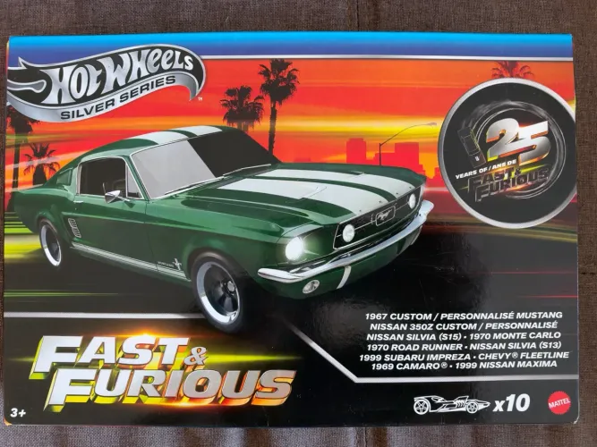 Hot Wheels Pack de 10 Velozes e Furiosos Silver Series