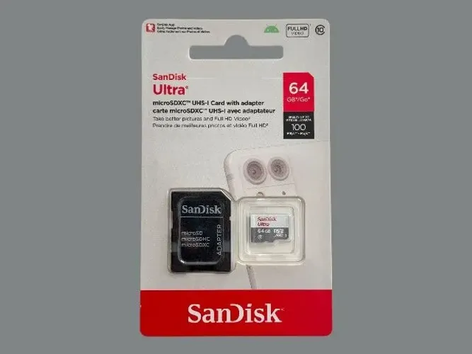 Cartão de Memória SanDisk 64GB MicroSDXC com Adaptador - Lacrado