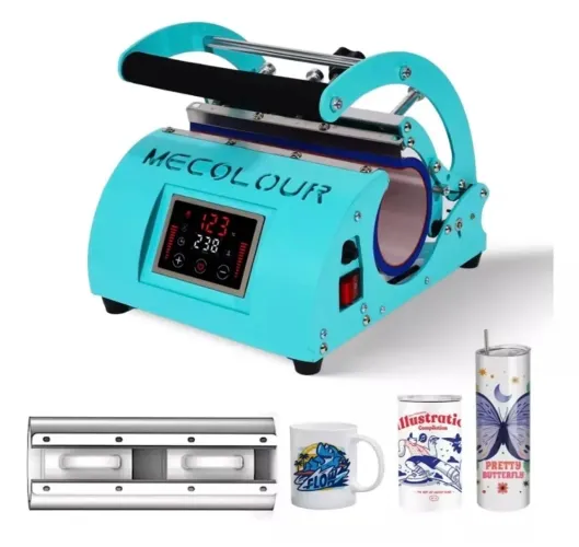 Prensa Térmica Canecas 11 A 20oz Copo Sublimação Maquina De Estampar Canecas Mecolour Azul